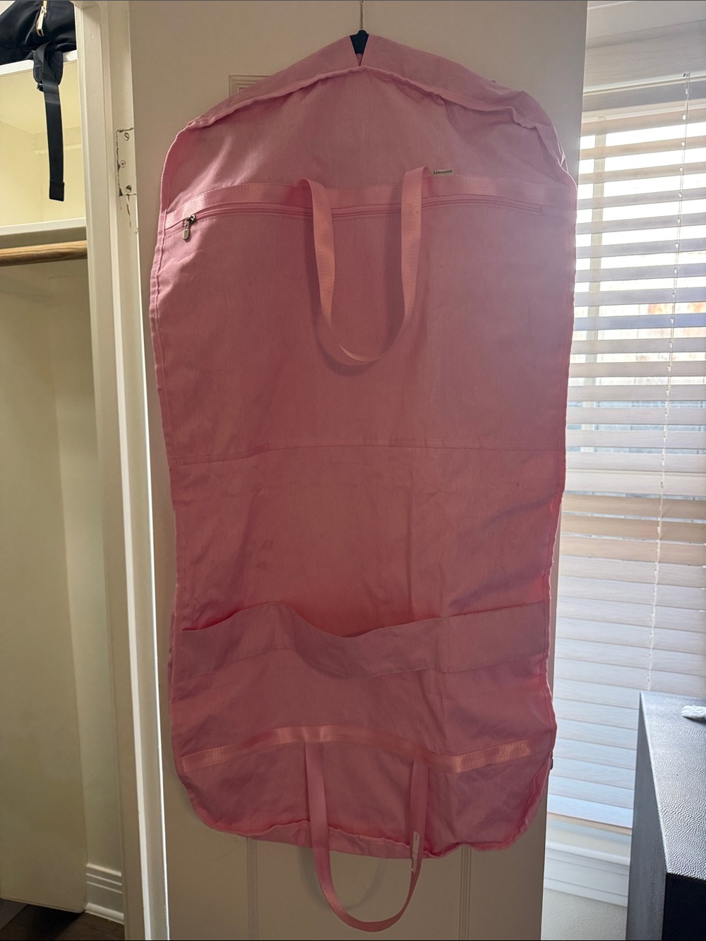 Pink Garment Bag with Carry Handles